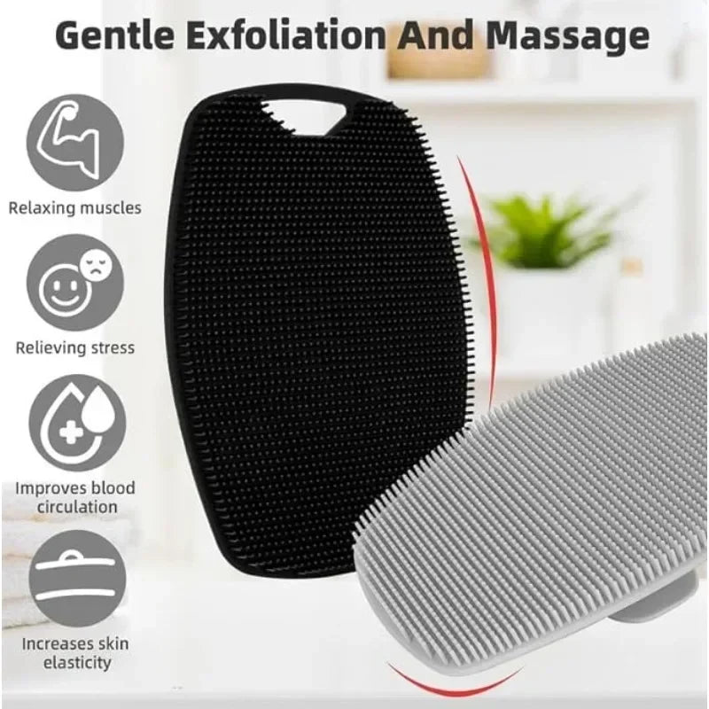 Exfoliating Silicone Bath Brush Portable Massage Bath Brush Body Scrubber Shower Gel Skin Washing Massage Brush Gadget Bathroom