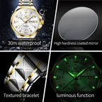 OLEVS 2906 Luxury Original Wristwatch For Man Luminous Week Date Waterproof Classic Business Dress Men's Quartz Watch