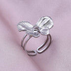 Simple Geometry Fashion Stainless Steel Open Rings For Women Men Accessories Silver Color Heart Sun Round Blank Base DIY Anillos
