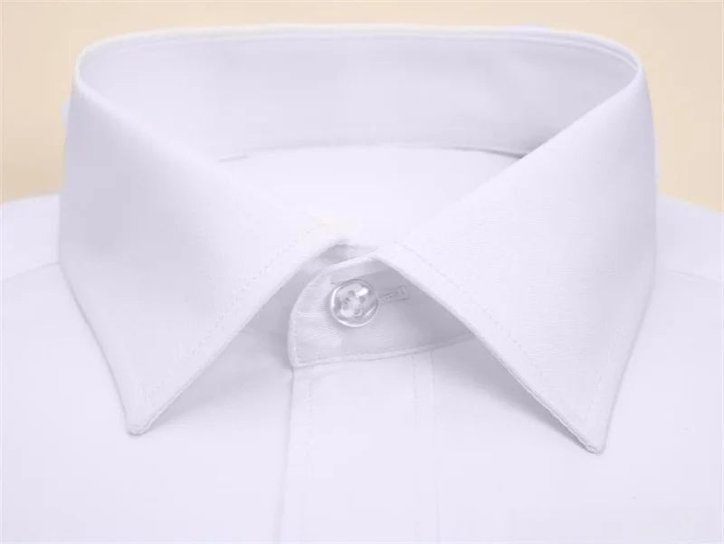 New Men Formal Shirt Long Sleeve Office Solid Color Anti-Wrinkle Fashion Business Pocket White Social Pocket Shirts 5XL 6XL 7XL