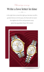 OLEVS 5593 Couple Watch Fashion Business Waterproof Stainless Steel Watch Luxury Brand Classic Date Week Clock Men Women Watch