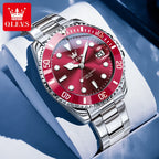 OLEVS Luxury Sport Man Watch Military Waterproof Luminous Date Week Men Watch Stainless Steel Quartz Men's Watches Male Clock