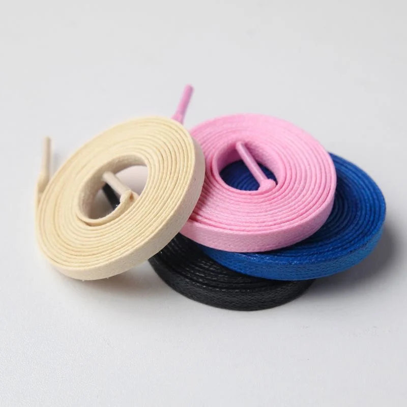 High Quality Flat Cotton Shoelaces For Sneakers Sport Casual Basketball Shoes Laces Beige Black White Shoestrings Dropship