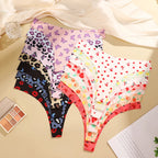 8Pcs/Set Traceless Ice Silk Low Waist Panties For Women Sexy Butterfly Leopard Print Thongs Underwear Ladies Breathable Lingerie