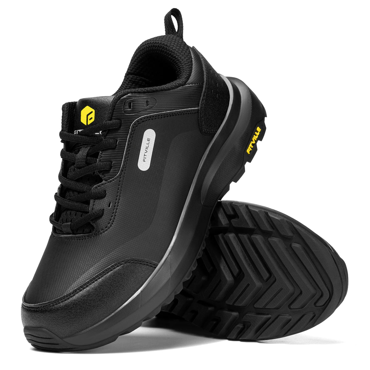 FitVille Extra Wide Hiking Shoes Waterproof Outdoor Non-slip Trail Climbing Shoes for Men Work Casual Sneakers Breathable