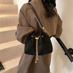 2026 Soft Commuting Crossbody Bags Faux Suede Sewing Hot Sale Bags for WomenThread Solid Color String Women's Handbags