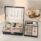 Organizer Box Double-Layer Jewelry Storage Box With Lock for Earrings, Necklaces and Other Accessories Organizing Box