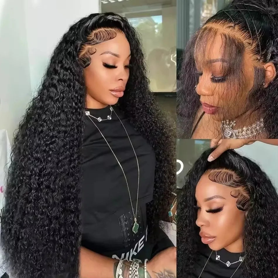 200% Density 13x6 13x4 Deep Wave Hd Lace Frontal Wigs Human Hair 30 40 Inch Wet And Wavy Loose Water Wave Lace Front Wig 360 Curly Lace Frontal Human Hair Lace Wigs For Women Human Hair 100% Human Hair