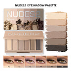 Naked 2 Basics Matte Neutral Eyeshadow Palette and Mirror Shadow Six Colors Contouring Neutral Eyeshadows Long-Lasting  Makeup