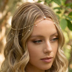 Princess Style Luxurious Multi-Layered Diamond Forehead Chain for Women Shiny Hair Accessory Headwear for Wedding Birthday Party