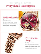 2026 New OLEVS Rose Gold Steel Women's Watches Luxury Brands Automatic Mechanical Watch For Women Fashion reloj para mujer