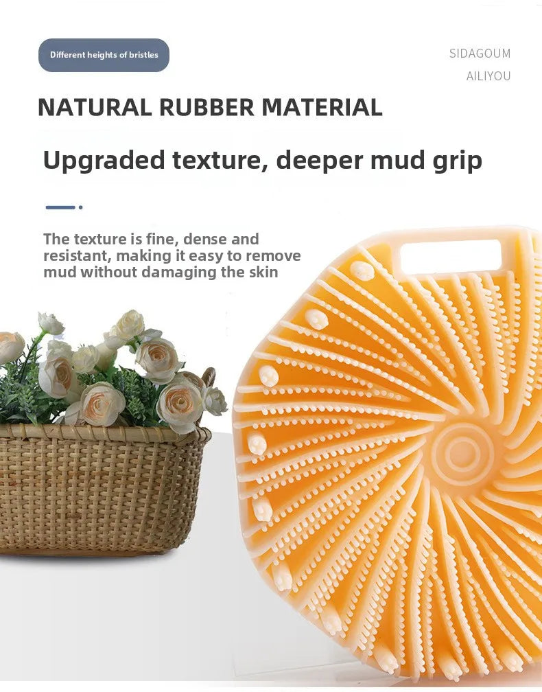 NEW Bath Soft Silicone Back Brush Bath Shower Sponge Scrubbing Brush with Handle Exfoliating Scrub Skin Exfoliating Brushes