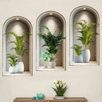 18 Styles Simulated Archway Niche Potted Plant Painting Wall Stickers Bedroom Living Room Hall Peel & Stick Art Mural Decals