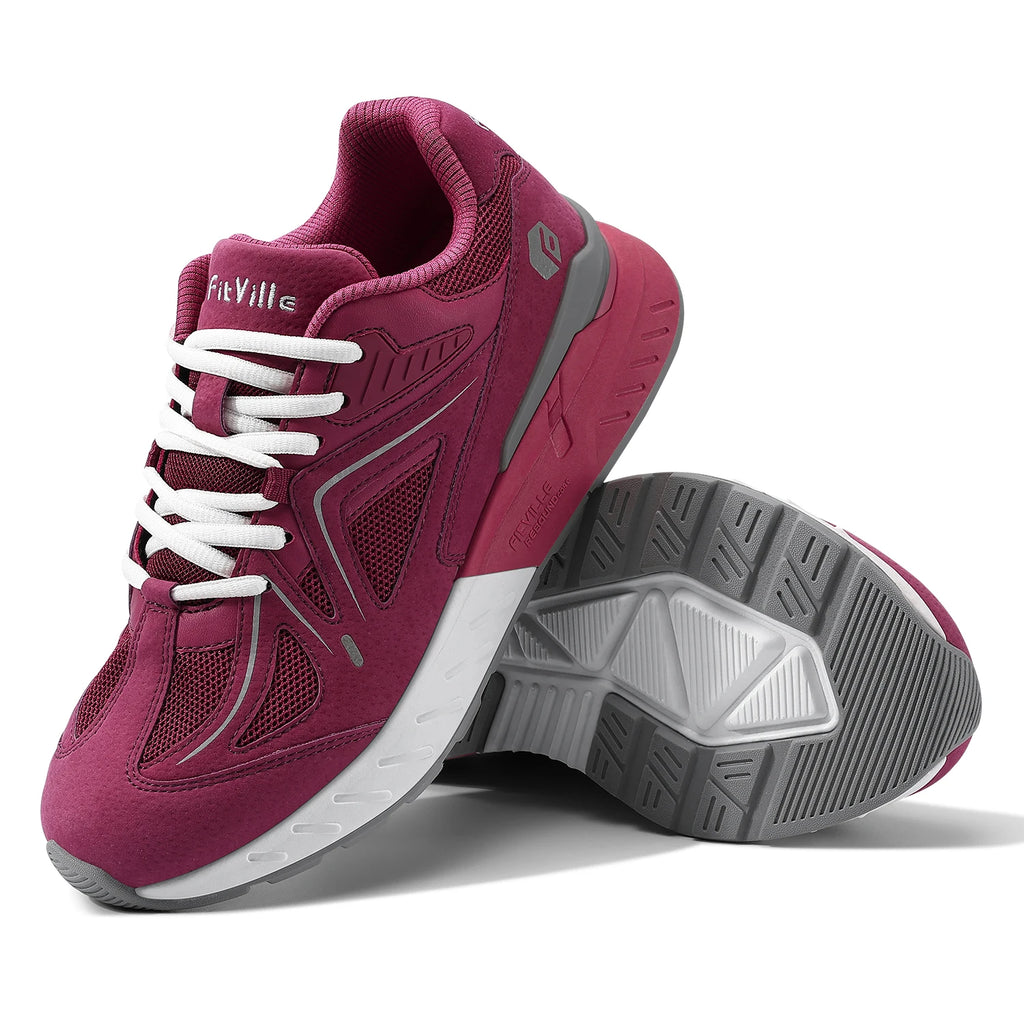 FitVille Extra Wide Women's Walking Shoes Wide Width Lightweight Sneakers for Flat Foot Plantar Fasciitis Heel Pain Relief