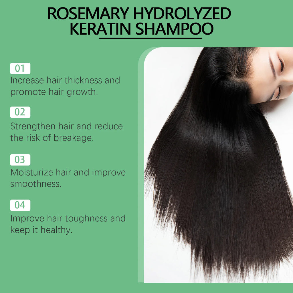 Rosemary Mint Shampoo for Hair Thickness Natural Herbal Volumizing Shampoo for Oily Scalp Strengthening & Repairing Hair Care