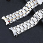 Curved End Watchband Men Women Metal Bracelets 20mm 22mm Stainless Steel Sport Strap Universal Replacement Wristband Accessories