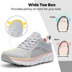 FitVille Women's Sports Shoes Wide Toe Running Jogging Shoes for Women Breathable Casual Gym Trainer Ladies Sneakers Comfort