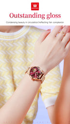 2026 New OLEVS Rose Gold Steel Women's Watches Luxury Brands Automatic Mechanical Watch For Women Fashion reloj para mujer
