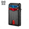 RFID Blocking Men Slim Smart Wallets Magnet Carbon Fiber Credit Card Holder with Front Pocket Minimalist Wallet Cardholder Case