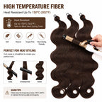 26 inch Body Wave Crochet Hair 3PCS Synthetic Braids Hair Ombre Blonde Balayage Natural Braiding Hair Extensions 300g/lot