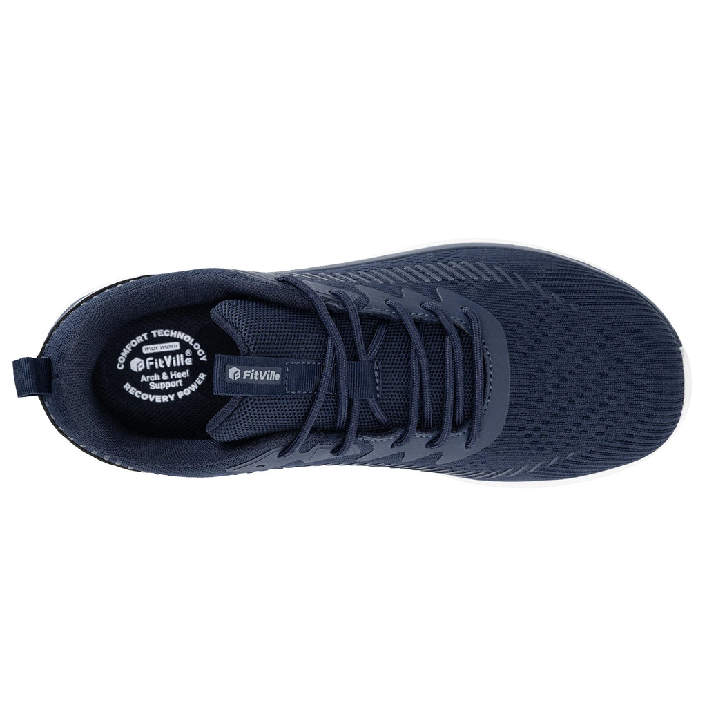 FitVille Men's Walking Shoes Lightweight Wide Men Sneakers Comfortable Casual Sports Running Shoes for Men for Plantar Fasciitis