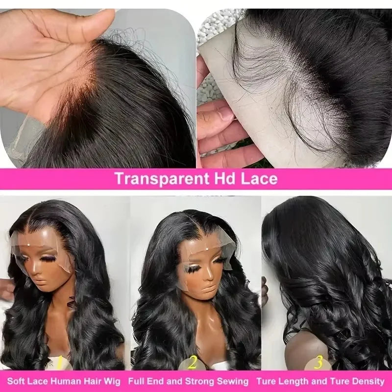 Raw Peruvian Body Wave 180% Density 30 32 inch 13x6 HD Lace Front Human Hair Wigs 13x4 Frontal Wigs Women Glueless Closure Wigs