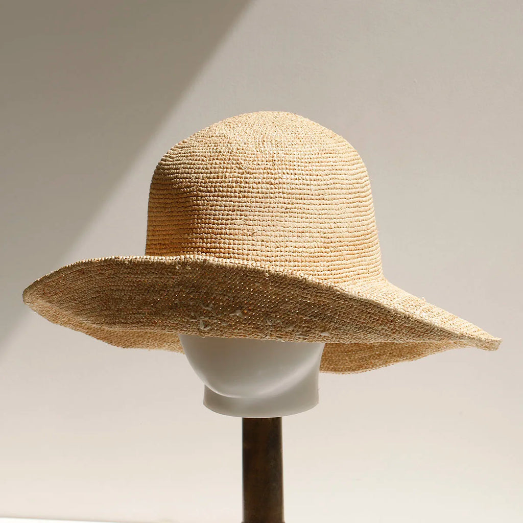 2026 new Raffia Straw Bucket Hat Women Summer Bikini Beach Hat Female Korean Travel Sun Protection Breathable Fisherman Hat