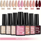 7pcs 7ml Gel Nail Polish Set Popular Color Gel Polish Soak Off UV LED Semi-Permanent Nail Gel Polish Manicure Varnish DIY Starte