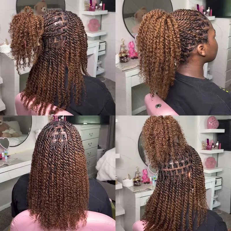 Black Pearl Top QVR Peruvian Kinky Curly Mini Twist Hair 50G/pc Afro Kinky Bulk Human Hair for Braiding 100% Remy Hair Bundles