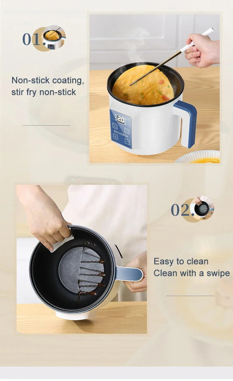 Mini Electric Rice Cooker Double Layer Multi Cooker Non-Stick Smart MultiCooker Electric Cooker Steamed Rice Pot for Home