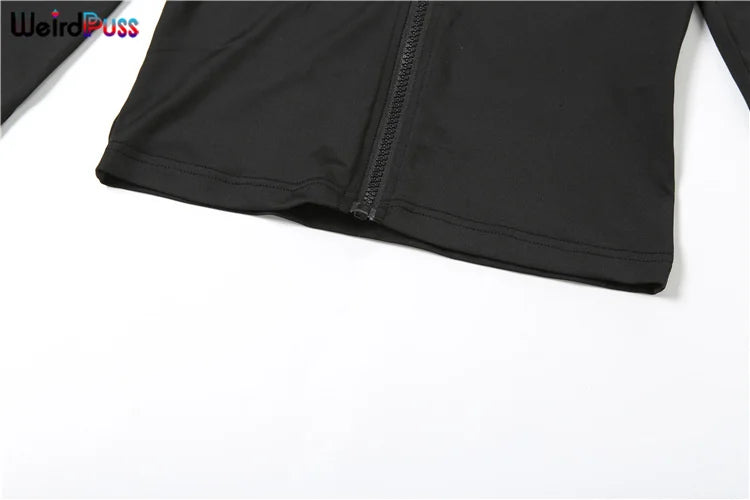 Weird Puss Sporty Casual 2 Piece Set Women Tracksuit Hooded Zip Crop Tops+Leggings Fitness Soft Stretch Streetwear Activity Suit