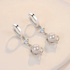 925 Sterling Silver Water Drop Natural Pearl Earrings for Women Wedding Gift Fashion Jewelry