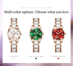 OLEVS Quartz Watch Women Japan Movement Waterproof Stainless Steel Ceramics Women Wristwatch Luxury Ladies watch Set Hot