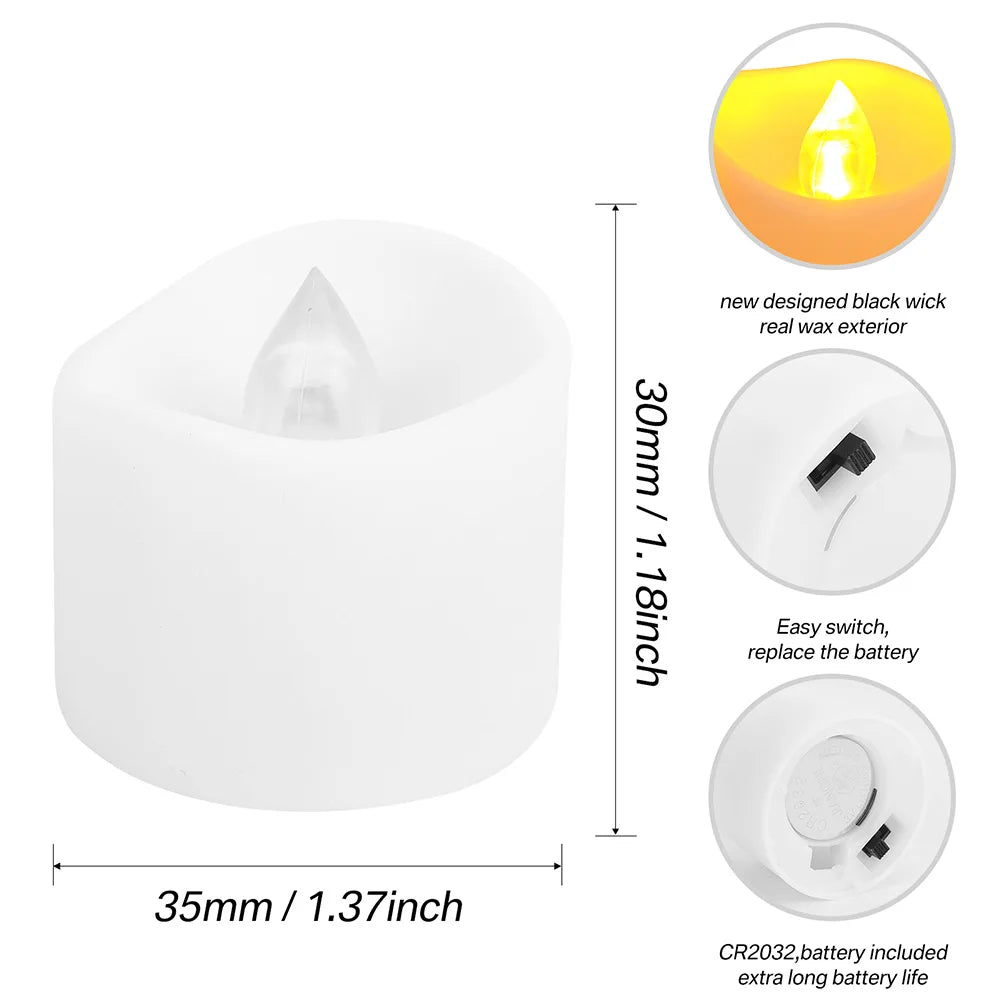 Flameless LED Electronic Candle with Remote Control LED Lighting with Flickering Flame Tea Lights Wedding Party Home Decor