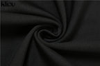 kliou Casual Women 2 Piece Set Classic Tracksuits Solid Long Sleeve Zip-up Hood Tops+Slim Elastic Pants Sporty Concise Outfits