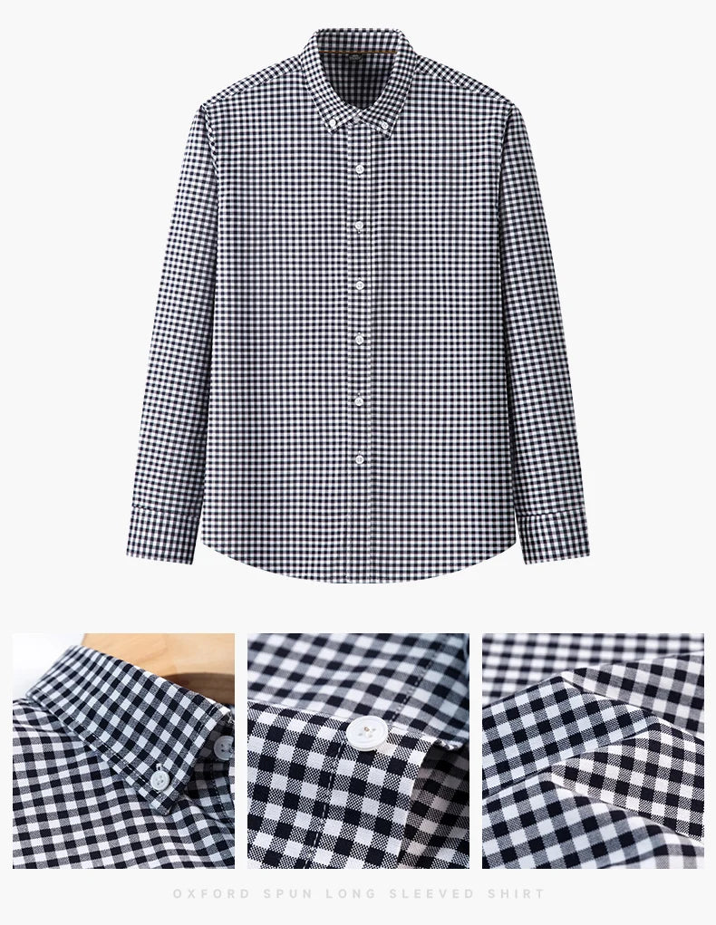 High Quality 100% Cotton Fashion Korena Popular Plaid Shirts for Men Slim Fit Formal Casual Shirt Trends Elegant Office Clothes