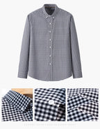 High Quality 100% Cotton Fashion Korena Popular Plaid Shirts for Men Slim Fit Formal Casual Shirt Trends Elegant Office Clothes