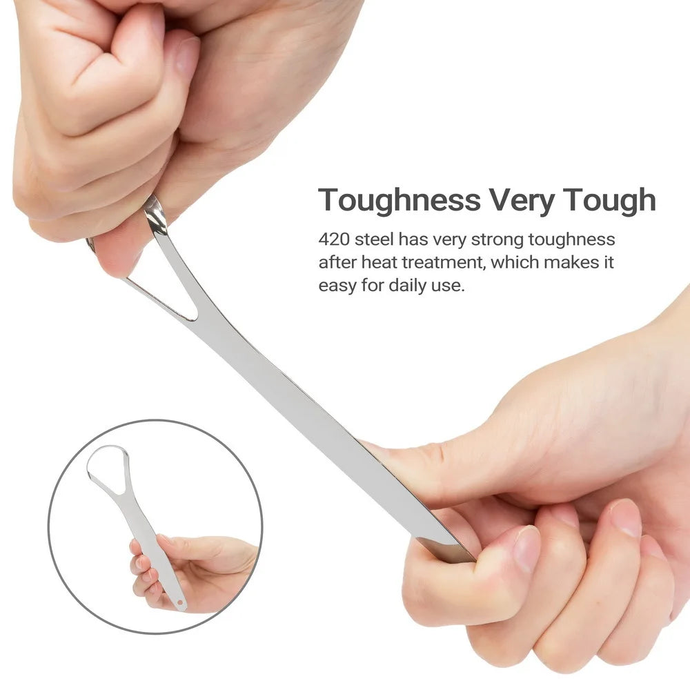 Stainless Steel Tongue 1pc Scraper Tongue Coating Cleaner TongueCoating Brush Cleaning Tongue Coating Removing Bad Breath OralCa