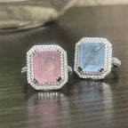 High Quality Pink/blue/Zircon Paraiba Ring for Women Party Jewelry Engagement Ring Anniversary Gift 925 Silver Jewelry