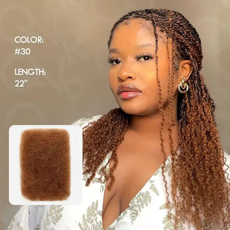 Black Pearl Top QVR Peruvian Kinky Curly Mini Twist Hair 50G/pc Afro Kinky Bulk Human Hair for Braiding 100% Remy Hair Bundles