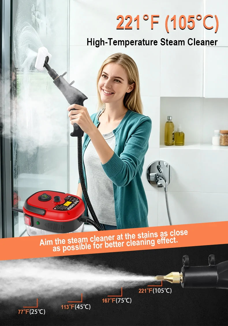Pressure Steam Cleaner Portable Handheld Cleaner Air Conditioner Kitchen Car Hood Steam Cleaning Machine Household High