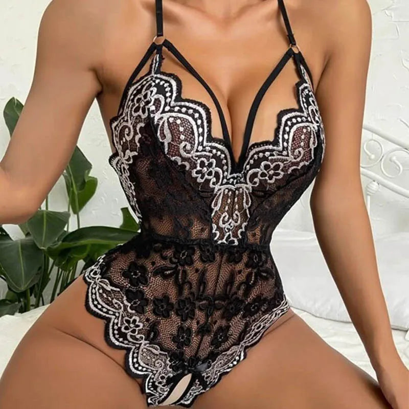 New Sexy Lingerie Open Bra Crotchless Underwear For Sex Lace Sleepwear Lingerie Babydoll Bodysuit Lenceria Erotic Sexi Costumes