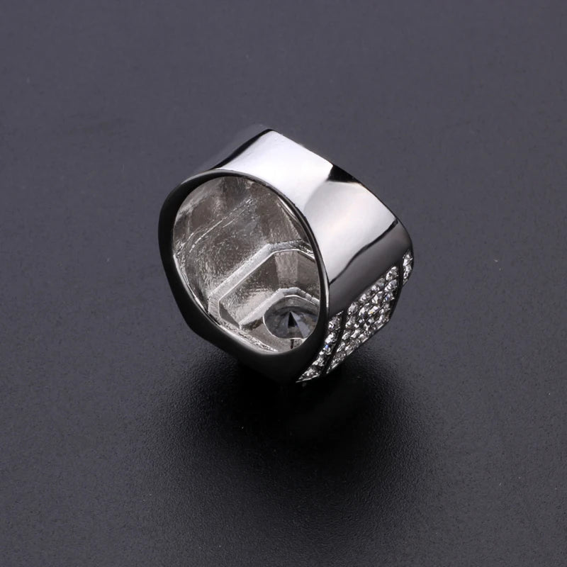 Milangirl New Hip Hop Rock Rings Men Luxury  Rhinestones Zircon  Women Wedding Party