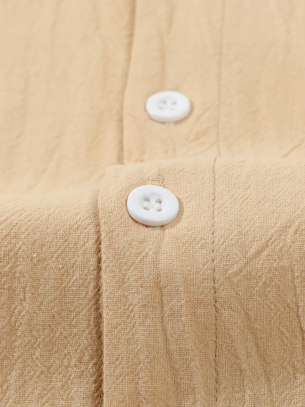 Autumn men's clothing 2025 new item men's solid color cotton and linen shirt stand up collar cardigan long sleeved casual busine
