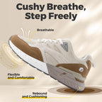 Fitville Extra Wide Walking Shoes for Women Breathable Dad Shoes Retro Casual Sneakers With Arch Support Flat Feet Heel Pain