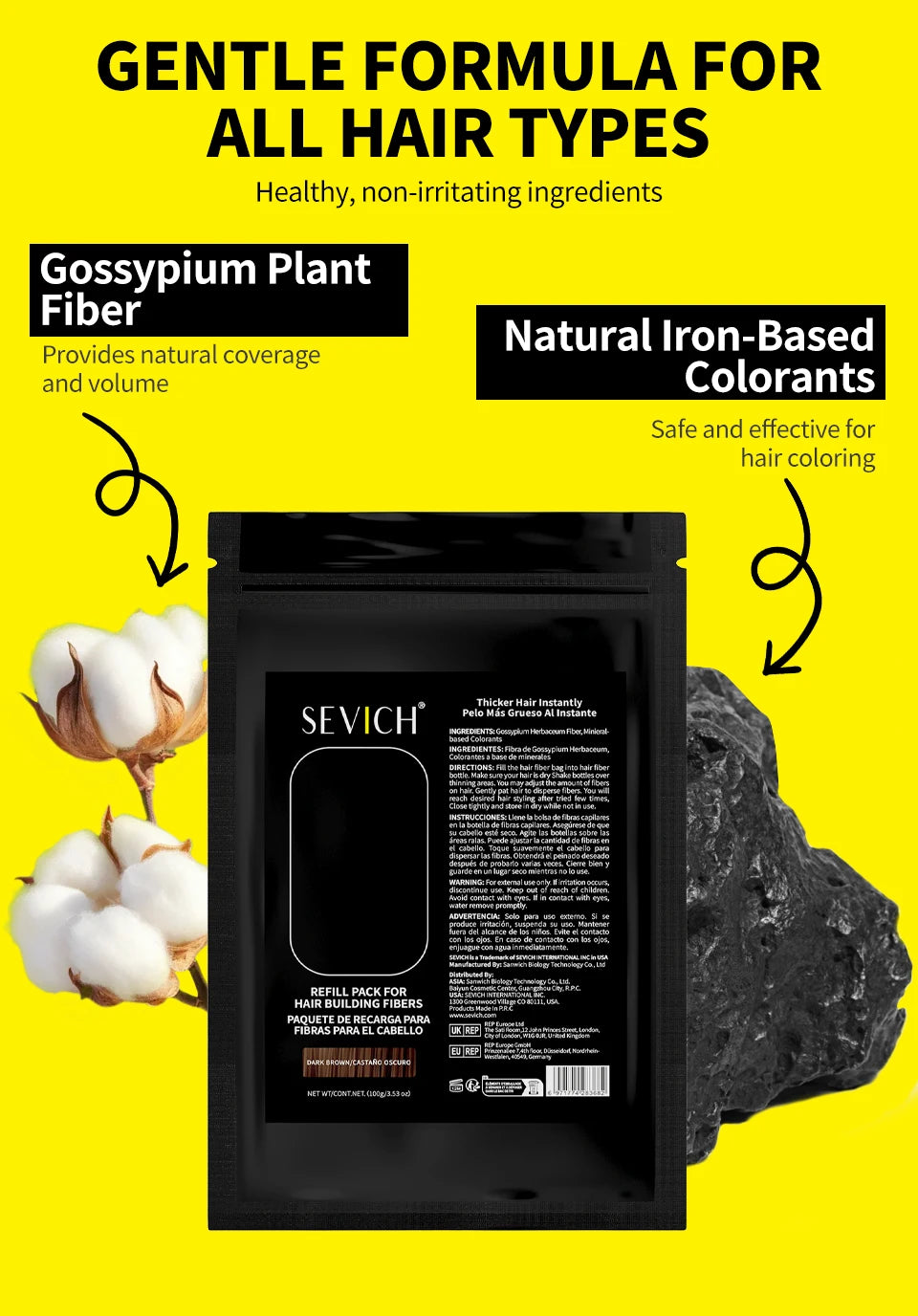100g Hair Fibers Powder Keratin Hair Building Fiber Instant Hair Loss Conceal Fiber Refill Bag Extension Care Styling Powder