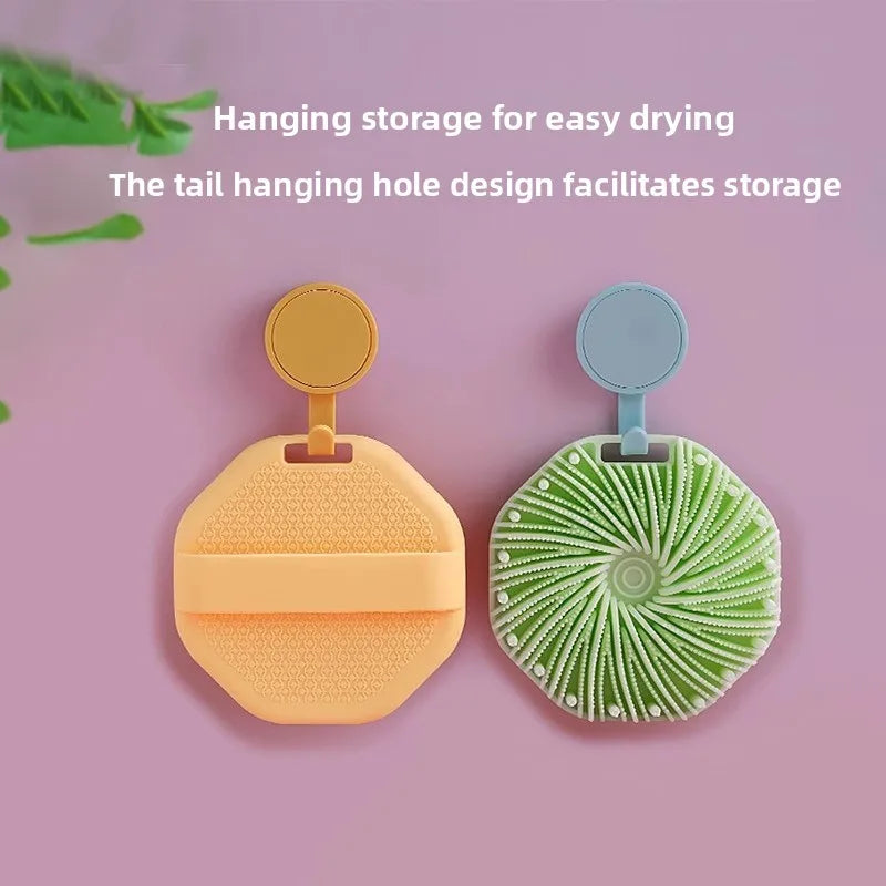 NEW Bath Soft Silicone Back Brush Bath Shower Sponge Scrubbing Brush with Handle Exfoliating Scrub Skin Exfoliating Brushes
