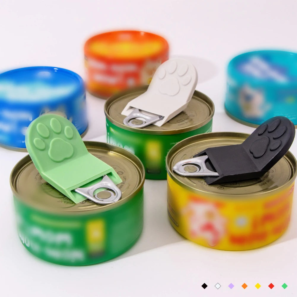 Cute Cat Paw Pet Food Can Opener with Anti Slip Handle, Kitchen Tool for Safe Manual Can Opening Kitchen Tool for Cans Lid
