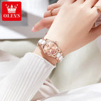 OLEVS 3605 Women's Watches Top Brand Fashion Mechanical Wristwatch Zircon Scale Watch for Ladies Waterproof Chronograph Date