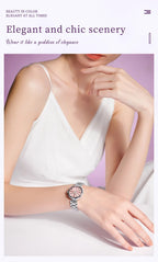 OLEVS 5608 Retro Style Quartz Watch for Women Elegant Steel Strap Auto Date Waterproof Luminous Luxury Ladies Wristwatch
